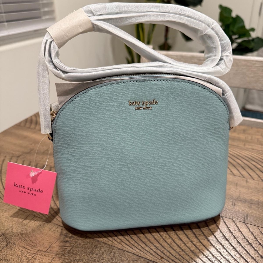 Kate Spade Sylvia Medium Dome Crossbody Frosted Spearmint Tiffany Blue | NWT - Picture 2 of 5